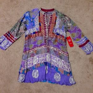 NWT Sandy Starkman Embellished Tunic 28 Medium